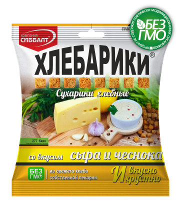 Хлебарики со вкусом сыра и чеснока